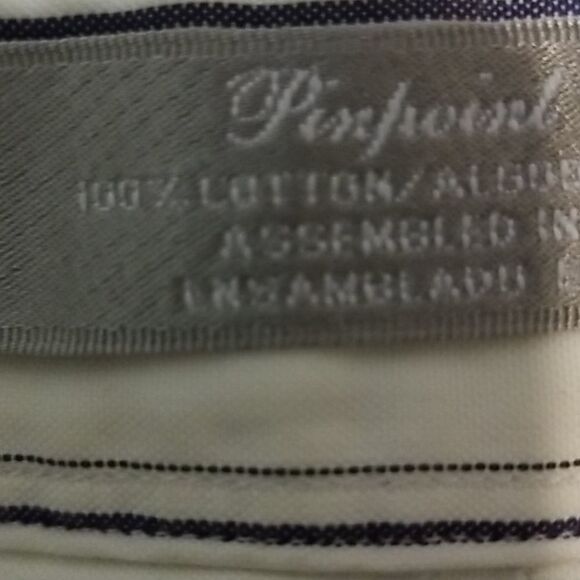 🎁5/$25 Stafford Shirt Men's 17 34 Pin Point Oxford Men's Long Sleeve Stripes - Picture 9 of 9